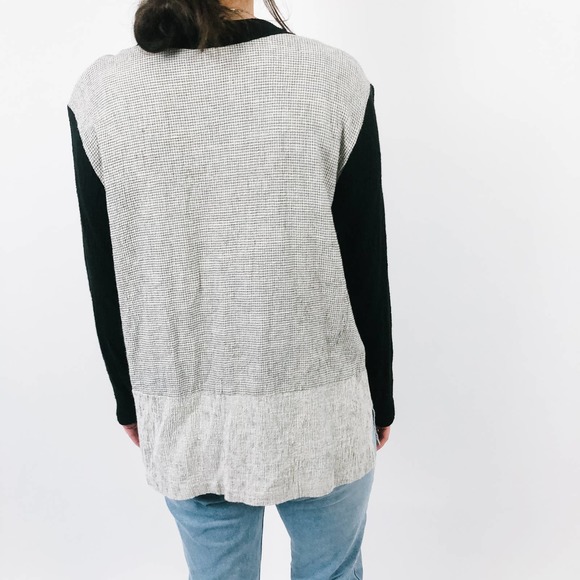 Vintage Black & Gray Blouse with Tassels - Picture 3 of 8